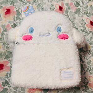 Loungefly Cinnamoroll Fuzzy White Sherpa Mini Backpack